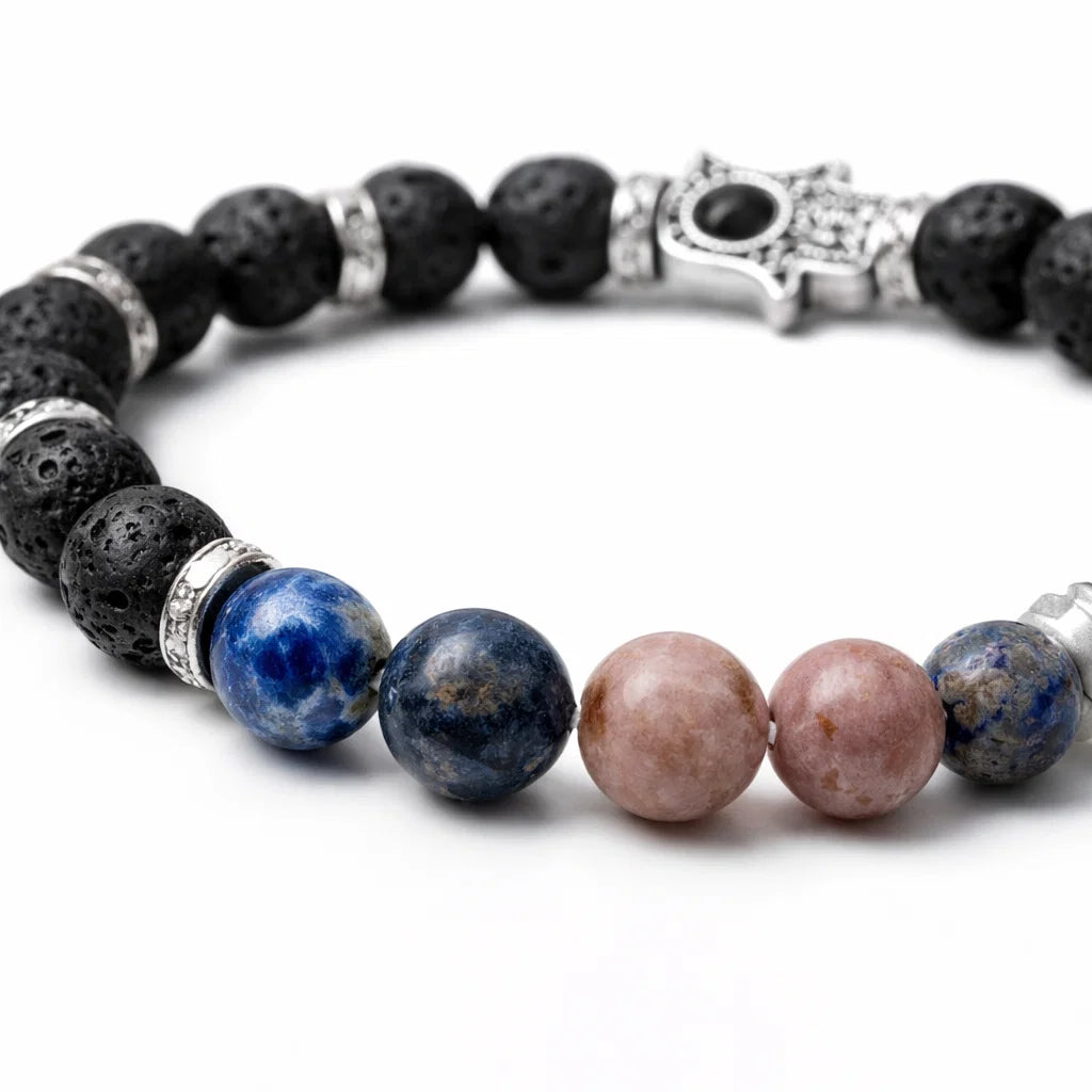 Thyroid Support & Lava Stone Bracelet (8mm Beads) – Vastu Remedy for Calm Voice & Steady Energy