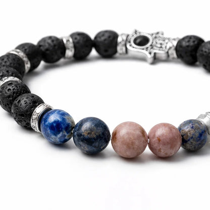 Thyroid Support & Lava Stone Bracelet (8mm Beads) – Vastu Remedy for Calm Voice & Steady Energy