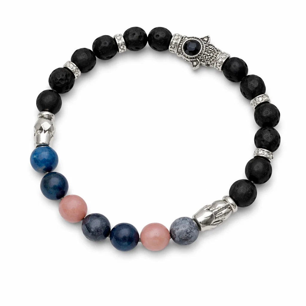 Thyroid Support & Lava Stone Bracelet (8mm Beads) – Vastu Remedy for Calm Voice & Steady Energy