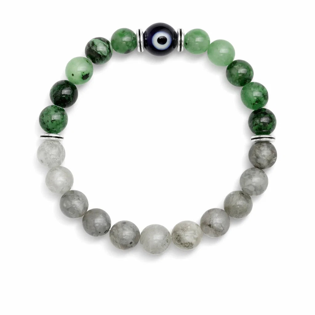 Aries Zodiac Crystal Bracelet – Vastu Remedy for Confidence & Impulse Control with  Labradorite & Green Aventurine | 8mm Beads