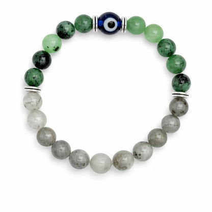 Aries Zodiac Crystal Bracelet – Vastu Remedy for Confidence & Impulse Control with  Labradorite & Green Aventurine | 8mm Beads