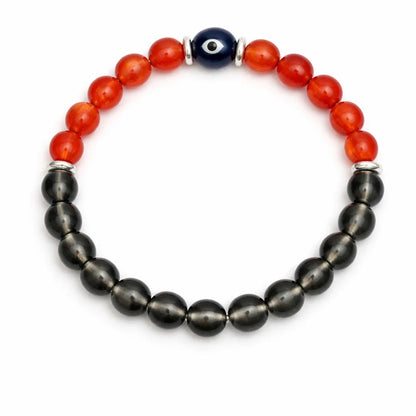 Capricorn Zodiac Crystal Bracelet – Vastu Remedy for Discipline with Smoky Quartz & Carnelian | 8mm Beads