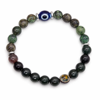 Libra Zodiac Healing Bracelet 8mm — Authentic Turquoise & Black Tourmaline, Vastu Remedy for Harmony & Decision-Making