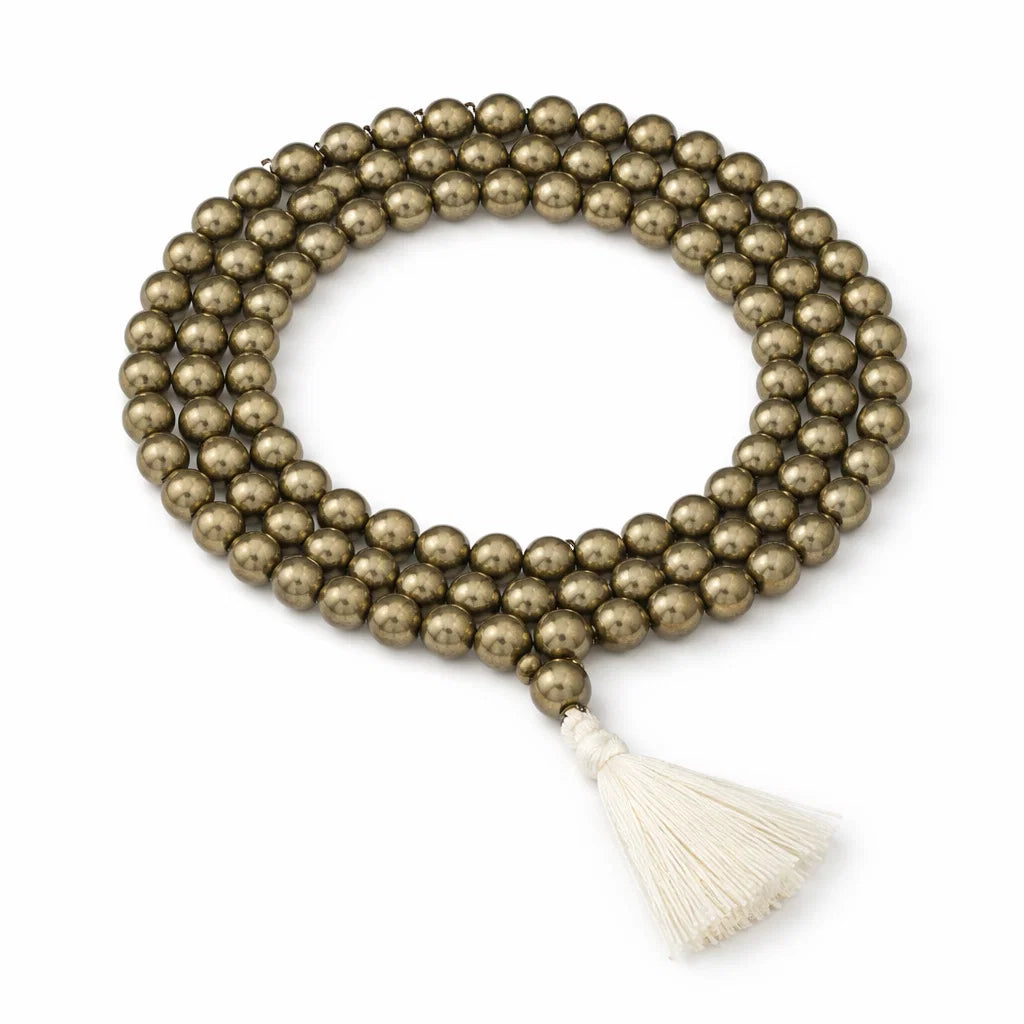 Natural Pyrite Mala, Vastu Remedy for Wealth & Abundance Manifestation