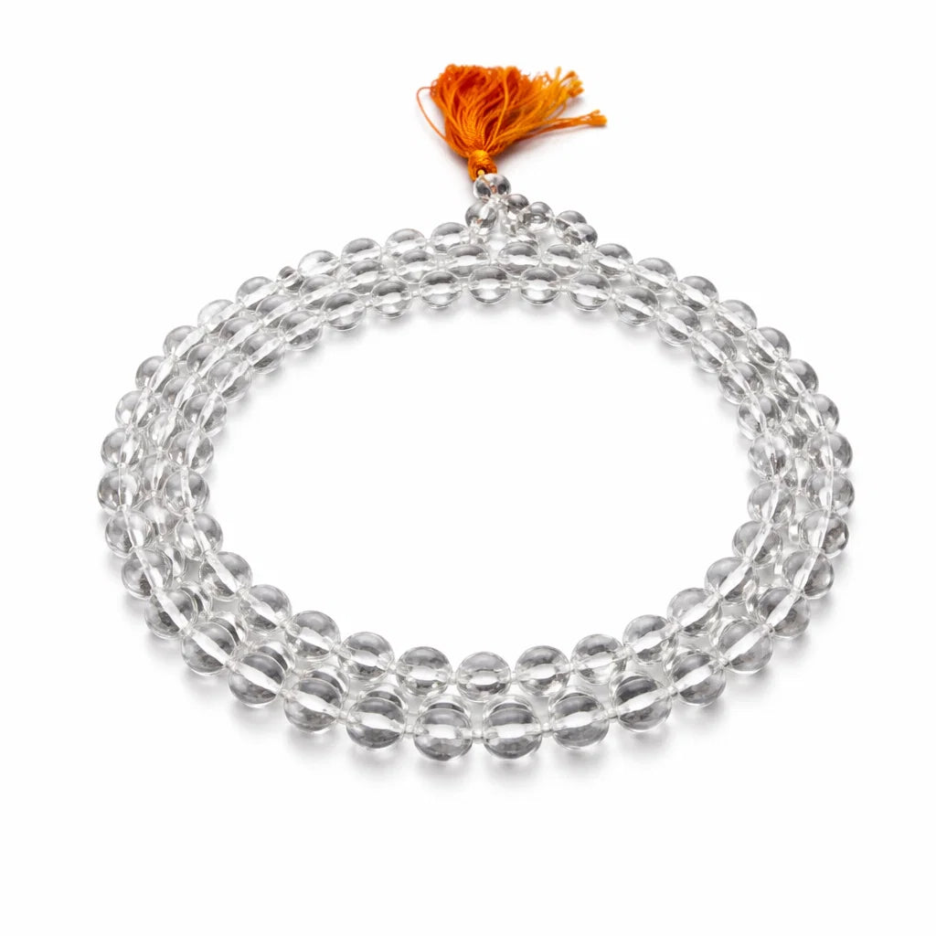 Premium Sphatik Mala (108 Beads) for Clarity & Energy Amplification