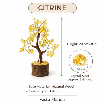 Citrine Money Tree – Vastu Remedy for Wealth Attraction | Money Stability | 100 Beads | 8 Inch