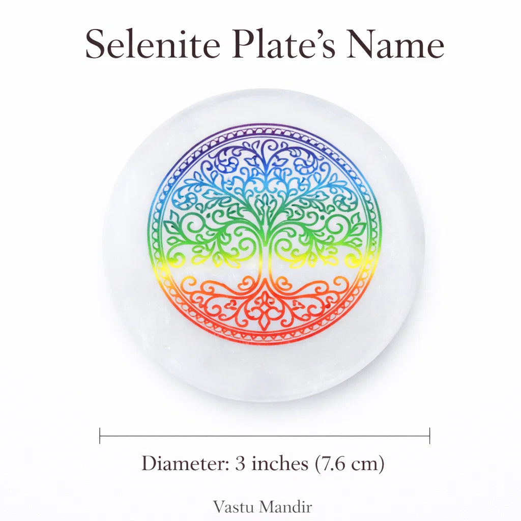 Premium Geometric Selenite Charger (3 Inch) – Artisan-Carved Vastu Remedy Plate, Unique Gifting, and Instant Crystal Cleansing
