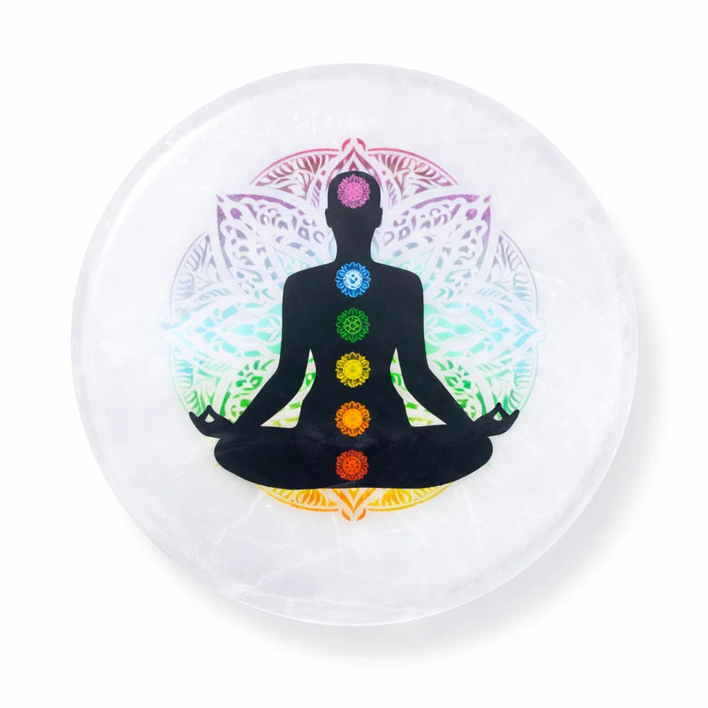 Aura Color Selenite Plate – Vastu Remedy for Aura Detox | Energy Vitality | 3 Inch