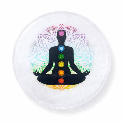 Aura Color Selenite Plate – Vastu Remedy for Aura Detox | Energy Vitality | 3 Inch