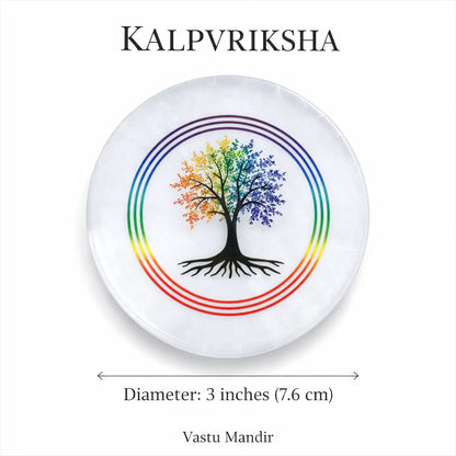 Kalpavriksha Selenite Plate – Vastu Remedy for Manifestation | Wish Fulfillment | 3 Inch