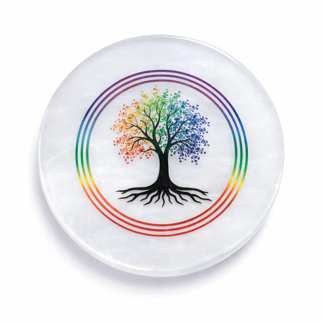 Kalpavriksha Selenite Plate – Vastu Remedy for Manifestation | Wish Fulfillment | 3 Inch