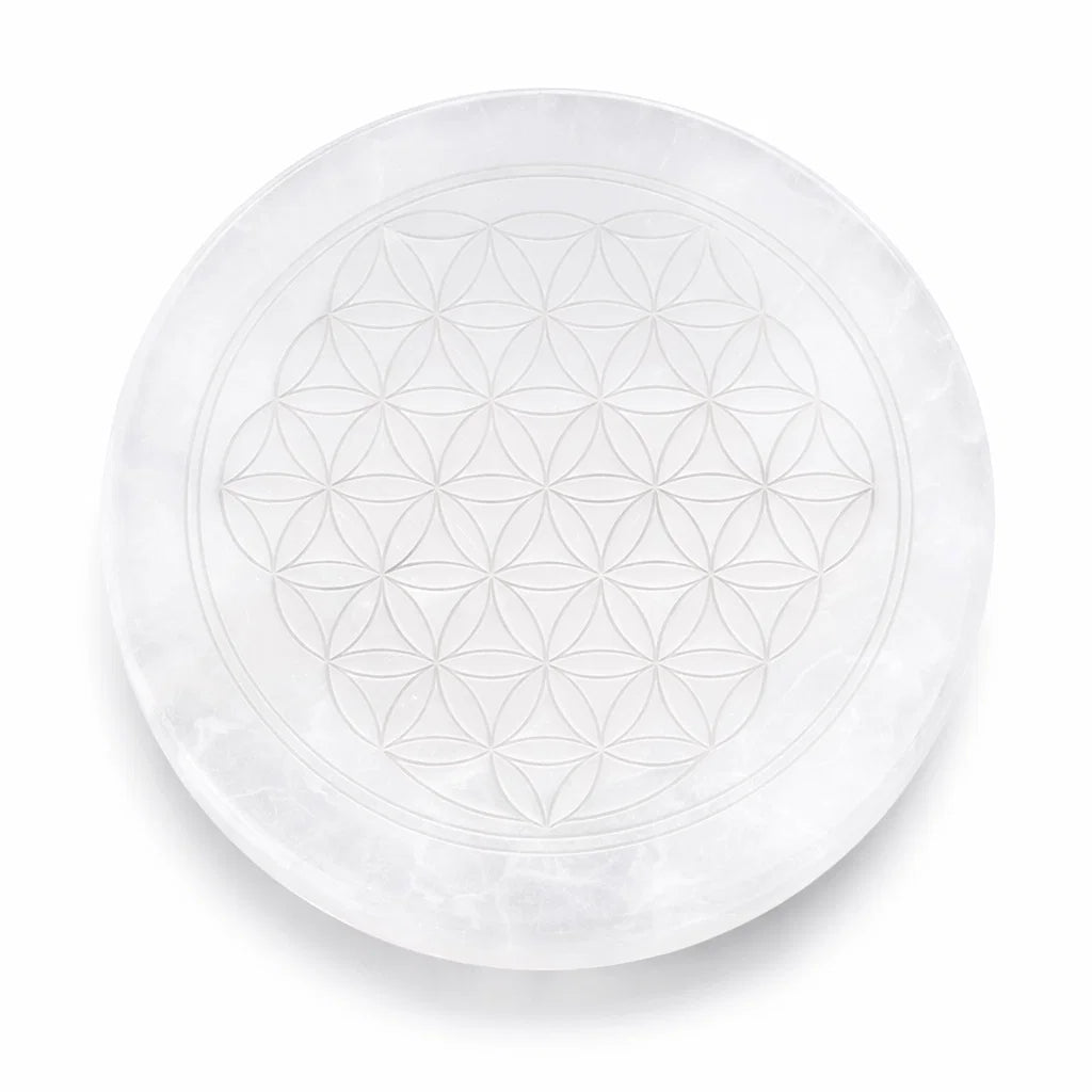 Mandala Selenite Plate – Vastu Remedy for Vastu Cleansing | Inner Peace Jewelry | 3 Inch