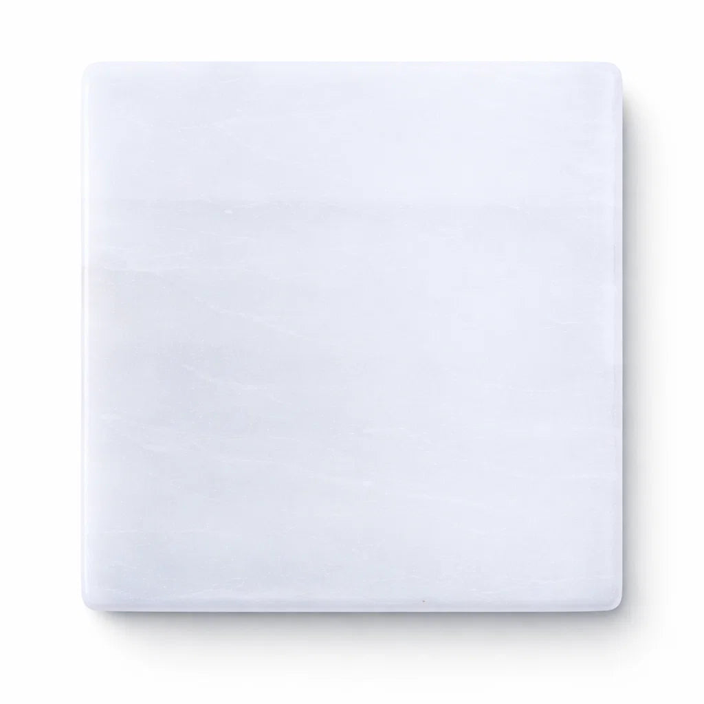 Smooth Square Selenite Plate – Vastu Remedy for Ultimate Stability | Daily Cleansing | 3 Inch