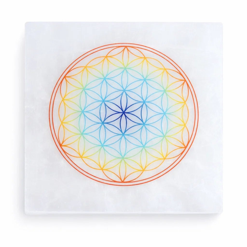 Mandala Selenite Plate – Vastu Remedy for Spiritual Cleansing | Focus Meditation | 3 Inch