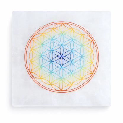 Mandala Selenite Plate – Vastu Remedy for Spiritual Cleansing | Focus Meditation | 3 Inch