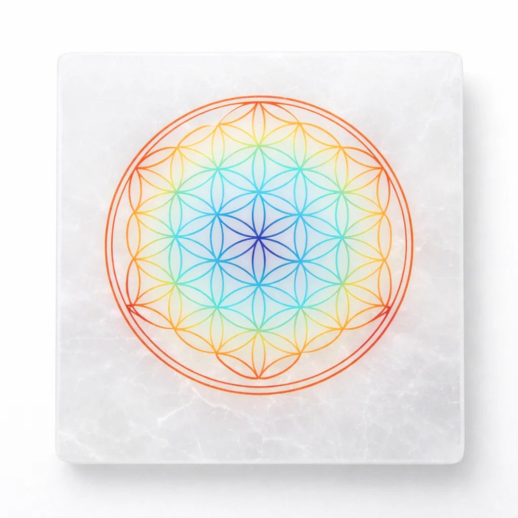 Mandala Selenite Plate – Vastu Remedy for Spiritual Cleansing | Focus Meditation | 3 Inch