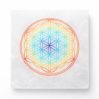Mandala Selenite Plate – Vastu Remedy for Spiritual Cleansing | Focus Meditation | 3 Inch