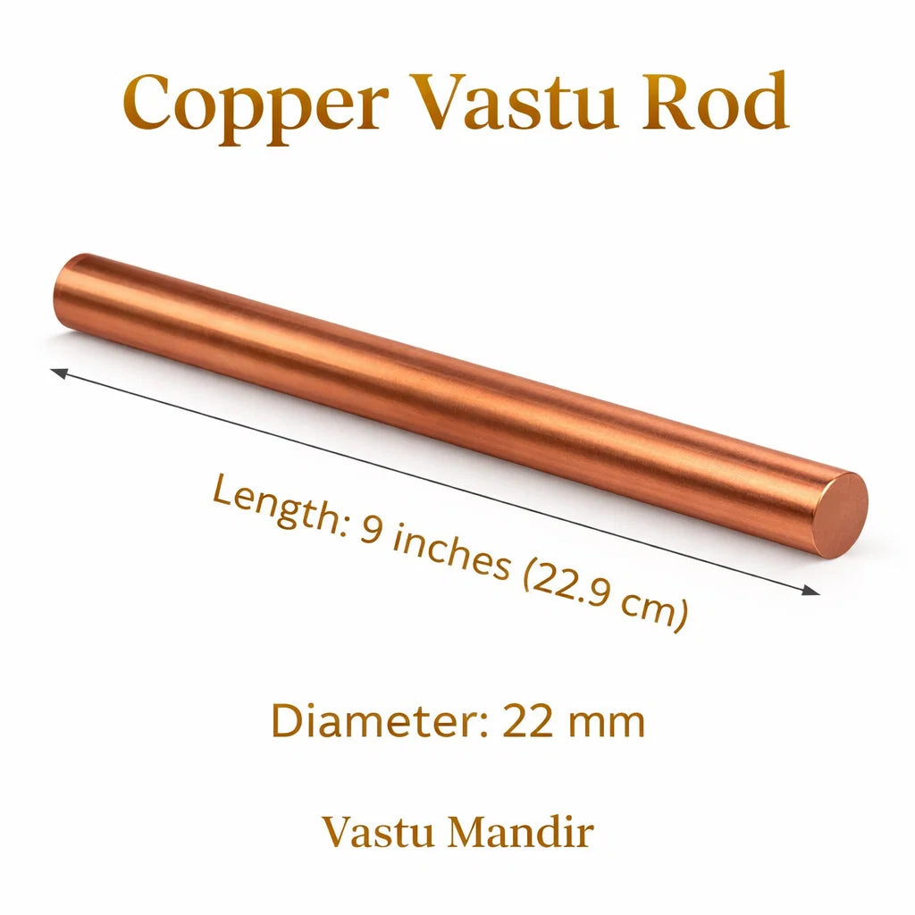 Premium Copper Vastu Energy Rod 9 and 12 Inchs — Vastu Remedy for North-East Prosperity, Health & Spiritual Activation