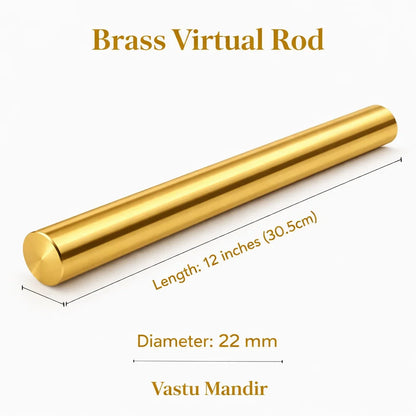 Brass Vastu Energy Rod – Vastu Remedy for North-East Health & Spiritual Harmony | Ideal for Prosperity Activation | 18 & 22 mm Thickness | 9 & 12 Inch Sizes