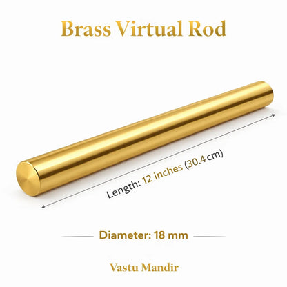 Brass Vastu Energy Rod – Vastu Remedy for North-East Health & Spiritual Harmony | Ideal for Prosperity Activation | 18 & 22 mm Thickness | 9 & 12 Inch Sizes