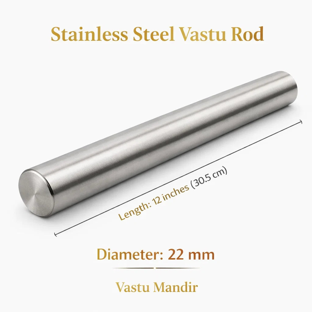 Stainless Steel Virtual Rod – Vastu Remedy for Durable Energy Balancing & Long-term Door Protection | Ideal for Main Entrances | 18 & 22 mm Thickness | 9 & 12 Inch Sizes