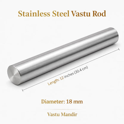 Stainless Steel Virtual Rod – Vastu Remedy for Durable Energy Balancing & Long-term Door Protection | Ideal for Main Entrances | 18 & 22 mm Thickness | 9 & 12 Inch Sizes