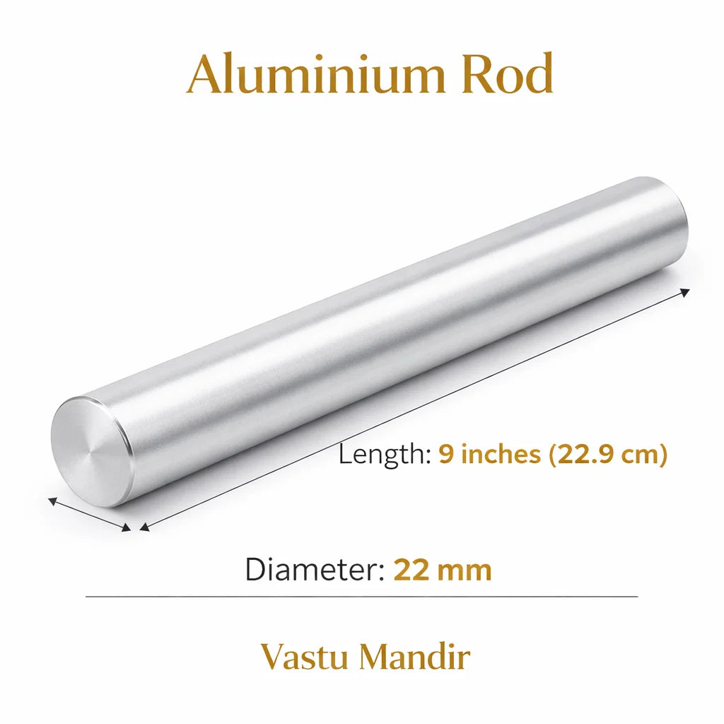Aluminium Virtual Rod – Vastu Remedy for Energy Balancing & Door Corrections | Ideal for Lightweight Installations | 22 mm Thickness | 9 & 12 Inch Sizes