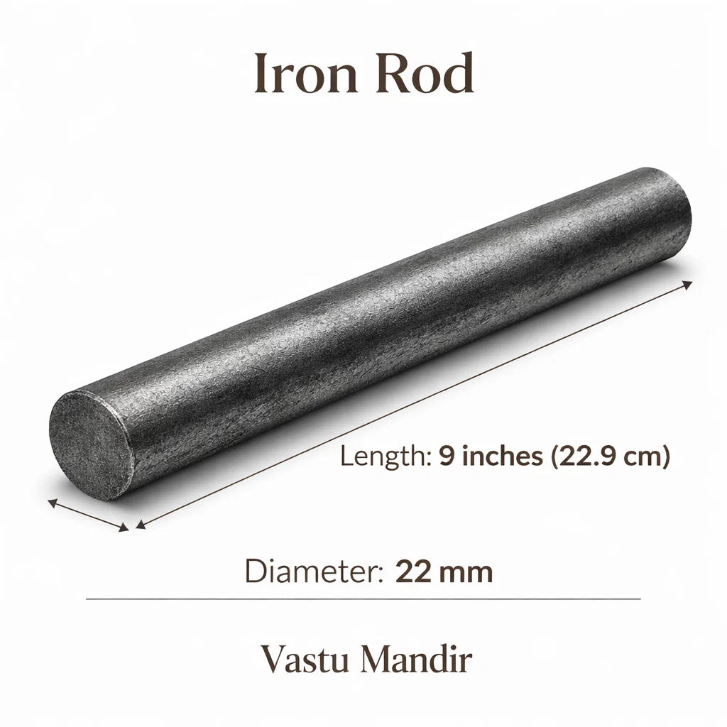 Premium Iron Vastu Virtual Rod (9 and 12 Inches) — Vastu Remedy for Energy Balancing & Door Correction — Vastu Mandir