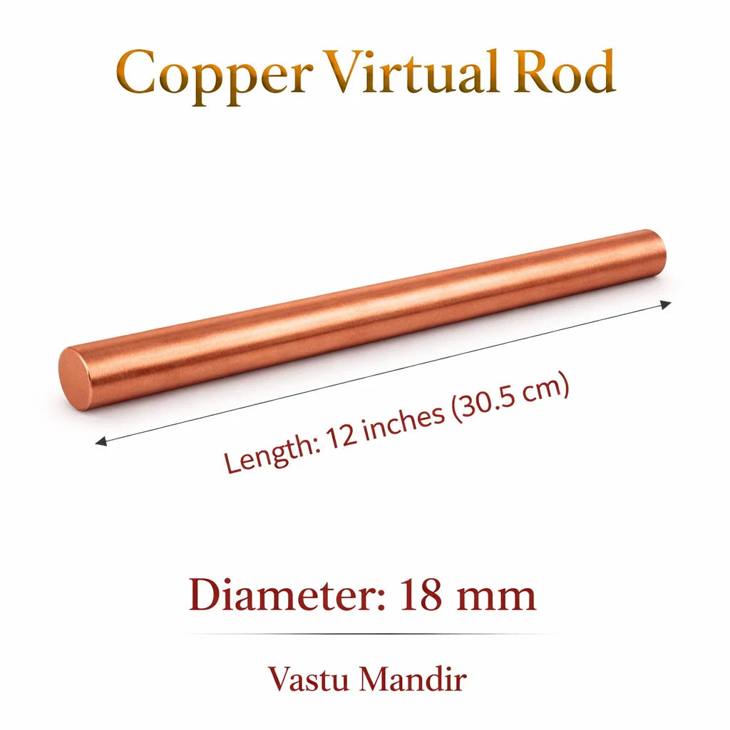 Premium Copper Vastu Energy Rod 9 and 12 Inchs — Vastu Remedy for North-East Prosperity, Health & Spiritual Activation