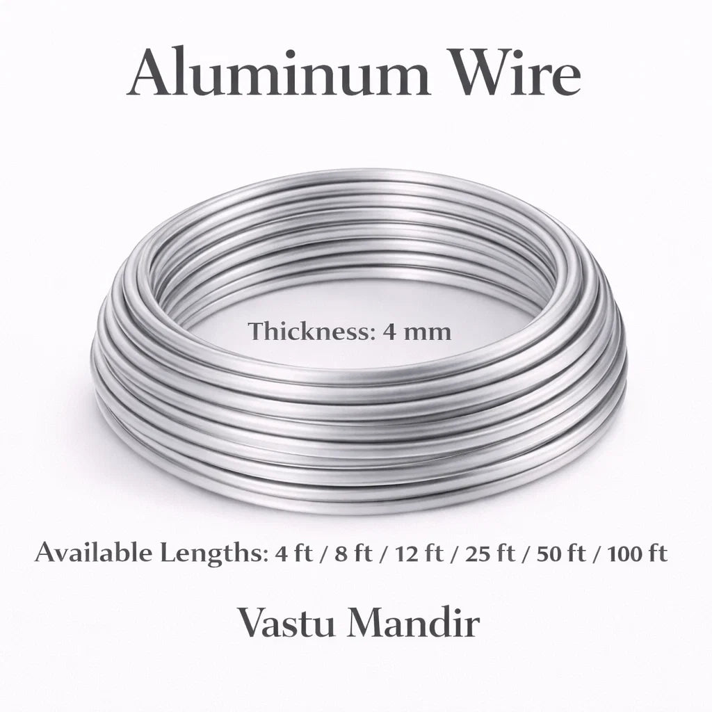 Aluminium Wire for Vastu North Direction & Career Remedies (2mm 4mm Diameter) - Lightweight Metal Wire for Water Element Balancing, Wealth Flow Activation & Plot Extension Vastu Treatment by Vastu Mandir