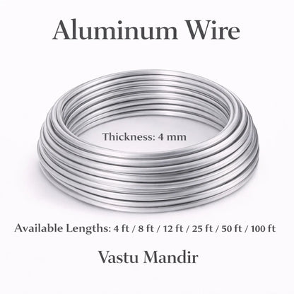 Aluminium Wire for Vastu North Direction & Career Remedies (2mm 4mm Diameter) - Lightweight Metal Wire for Water Element Balancing, Wealth Flow Activation & Plot Extension Vastu Treatment by Vastu Mandir