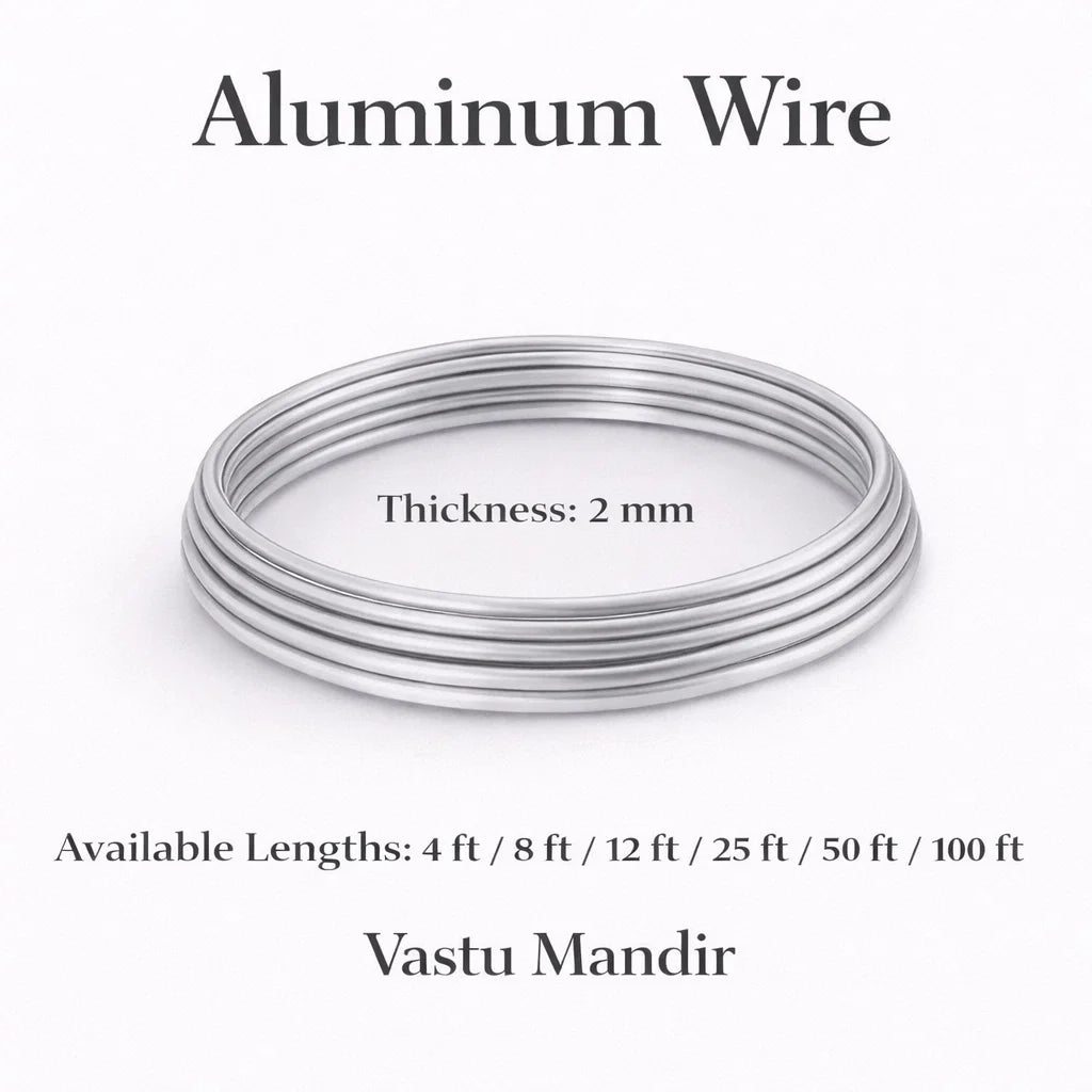 Aluminium Wire for Vastu North Direction & Career Remedies (2mm 4mm Diameter) - Lightweight Metal Wire for Water Element Balancing, Wealth Flow Activation & Plot Extension Vastu Treatment by Vastu Mandir