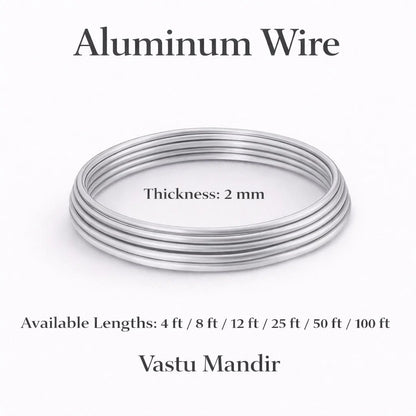 Aluminium Wire for Vastu North Direction & Career Remedies (2mm 4mm Diameter) - Lightweight Metal Wire for Water Element Balancing, Wealth Flow Activation & Plot Extension Vastu Treatment by Vastu Mandir