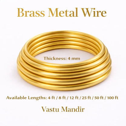Premium Brass Wire Vastu Remedy for Southwest Installation (2mm & 4mm) - Earth Element Conductor Wire for Relationship Remedies, Financial Stability & Entrance Threshold Vastu Balancing by Vastu Mandir