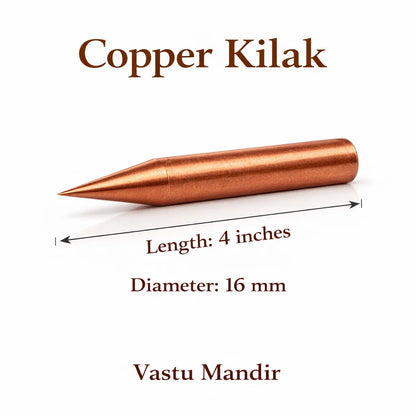 Premium Copper Vastu Kilakh Remedy Rods 2" 4" 6" Inch Sizes for Pillar Extension Shaft Toilet Staircase Foundation Corrections – Professional Conical High-Conductivity Fire Element Vastu Dosh Nivaran Tools by Vastu Mandir