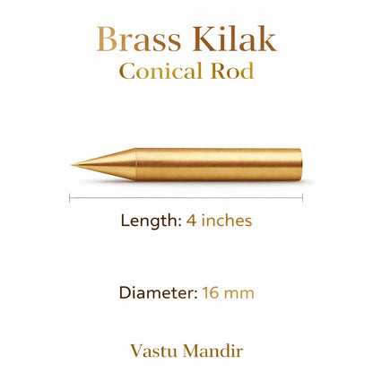Premium Brass Vastu Kilakh Remedy Rods 2" 4" 6" Inch Sizes for Staircase Turns Compound Walls Entrance Corrections – Professional Conical Panchtattva Balancer Mixed Element Vastu Dosh Nivaran Tools by Vastu Mandir