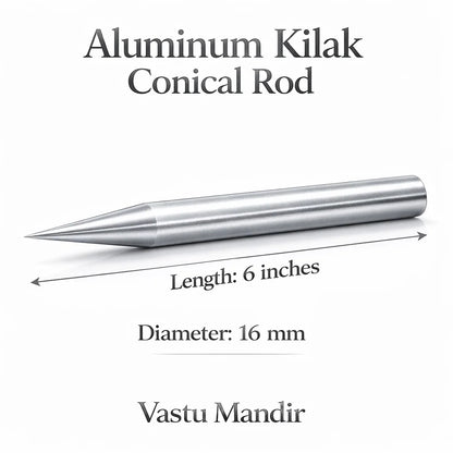 Premium Aluminum Vastu Kilakh Remedy Rods 2" 4" 6" Inch Sizes for Air Element Northwest Zone Beam Defects – Professional Conical Lightweight Vastu Remedy Tools for Directional Energy Balancing by Vastu Mandir