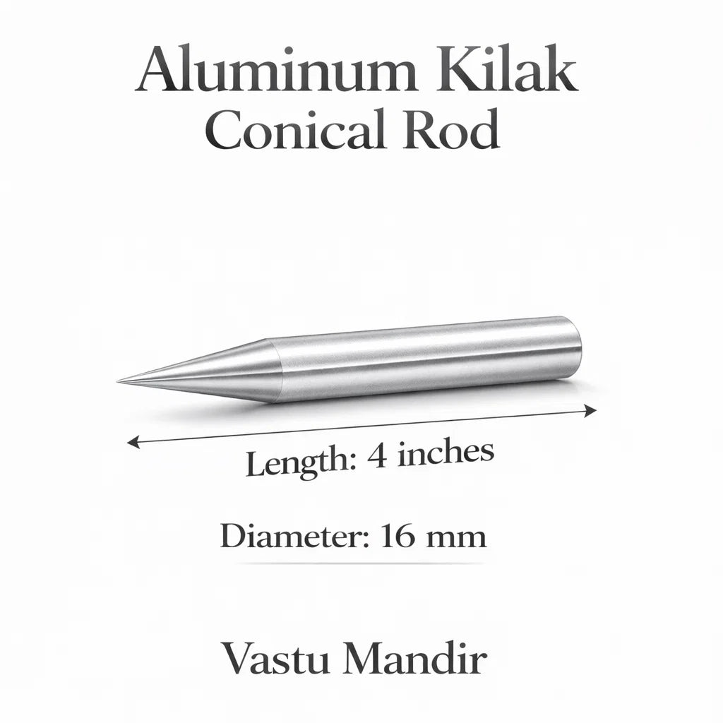 Premium Aluminum Vastu Kilakh Remedy Rods 2" 4" 6" Inch Sizes for Air Element Northwest Zone Beam Defects – Professional Conical Lightweight Vastu Remedy Tools for Directional Energy Balancing by Vastu Mandir