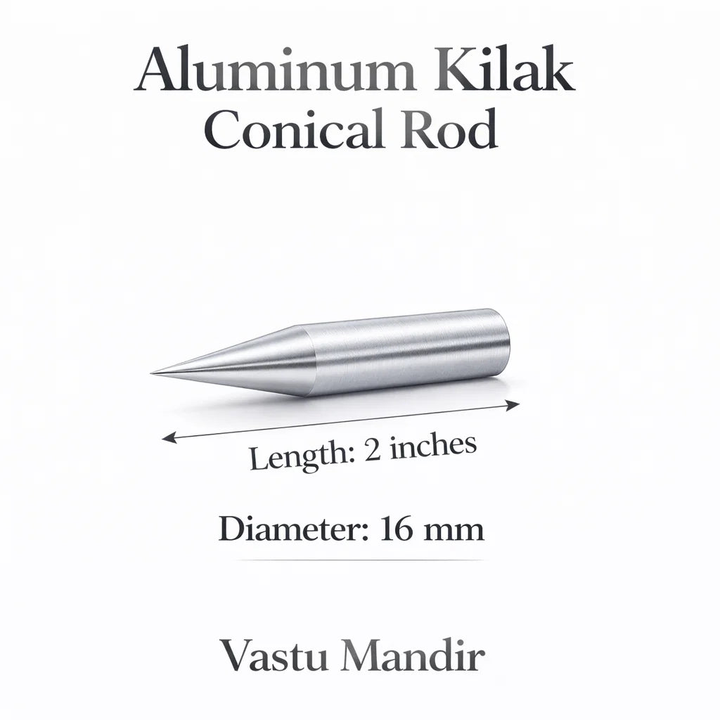 Premium Aluminum Vastu Kilakh Remedy Rods 2" 4" 6" Inch Sizes for Air Element Northwest Zone Beam Defects – Professional Conical Lightweight Vastu Remedy Tools for Directional Energy Balancing by Vastu Mandir