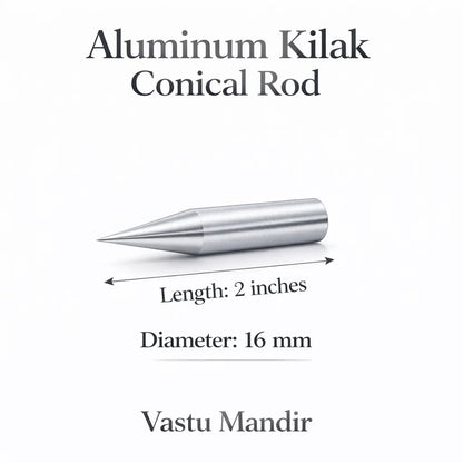 Premium Aluminum Vastu Kilakh Remedy Rods 2" 4" 6" Inch Sizes for Air Element Northwest Zone Beam Defects – Professional Conical Lightweight Vastu Remedy Tools for Directional Energy Balancing by Vastu Mandir