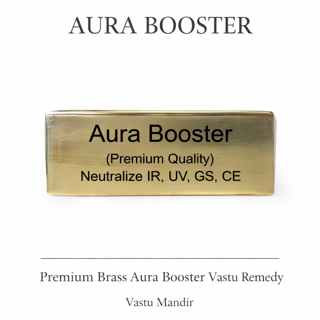 Premium Brass Aura Booster Vastu Remedy—Neutralize IR UV GS CE Radiation for Southwest South Northwest Dosh Nivaran, Personal Aura Protection, Chakra Balancing, Positivity Energy Enhancement by Vastu Mandir