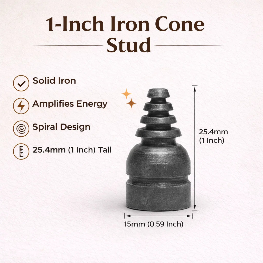 Iron Cone Stud – Vastu Remedy for West Direction Strength | Mental Focus & Space Element | 1 Inch Height x 15mm Base