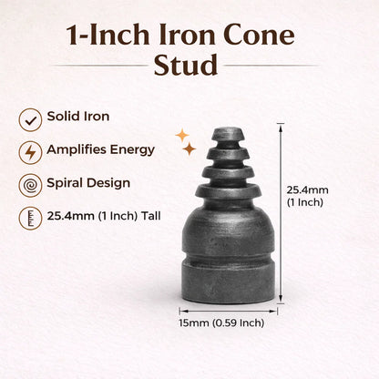 Iron Cone Stud – Vastu Remedy for West Direction Strength | Mental Focus & Space Element | 1 Inch Height x 15mm Base
