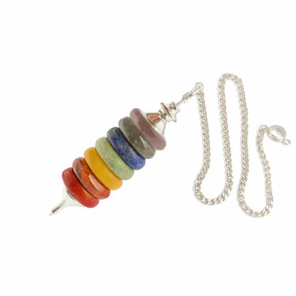 Multicolor 7 Chakra Dowsing Pendulum — Vastu Remedy, Reiki & Energy Diagnosis Gem Tool | Vastu Mandir