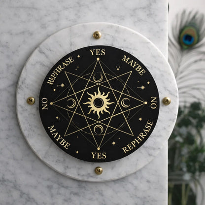 Premium Surya (Sun) Dowsing Board (6" & 9") for Vastu Remedy & Solar Energy Activation — East Direction Pendulum Chart for Authority, Career Success & Father Healing Vastu Remedy By Vastu Mandir