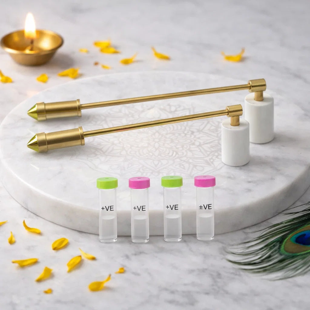 Premium Metal 100% Pure Brass Dowsing Rod Feng Shui Pair With Plastic Handle For Aura Energy Checking and Scanning By Vastu Mandir