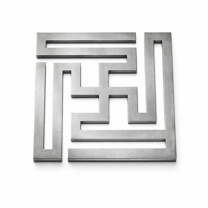 Premium Tri Dhatu Nandavrat Swastik Vastu Remedy — Small Triple Metal Correction for Spiritual Energy, Dosh Nivaran & Travel (1 Inch) | Vastu Mandir