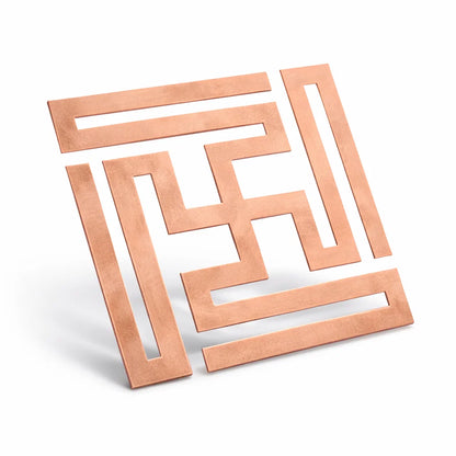 Copper Nandavrat Swastik Yantra – Vastu Remedy for Wall Defects | Entrance Energy Activation | 1 Inch