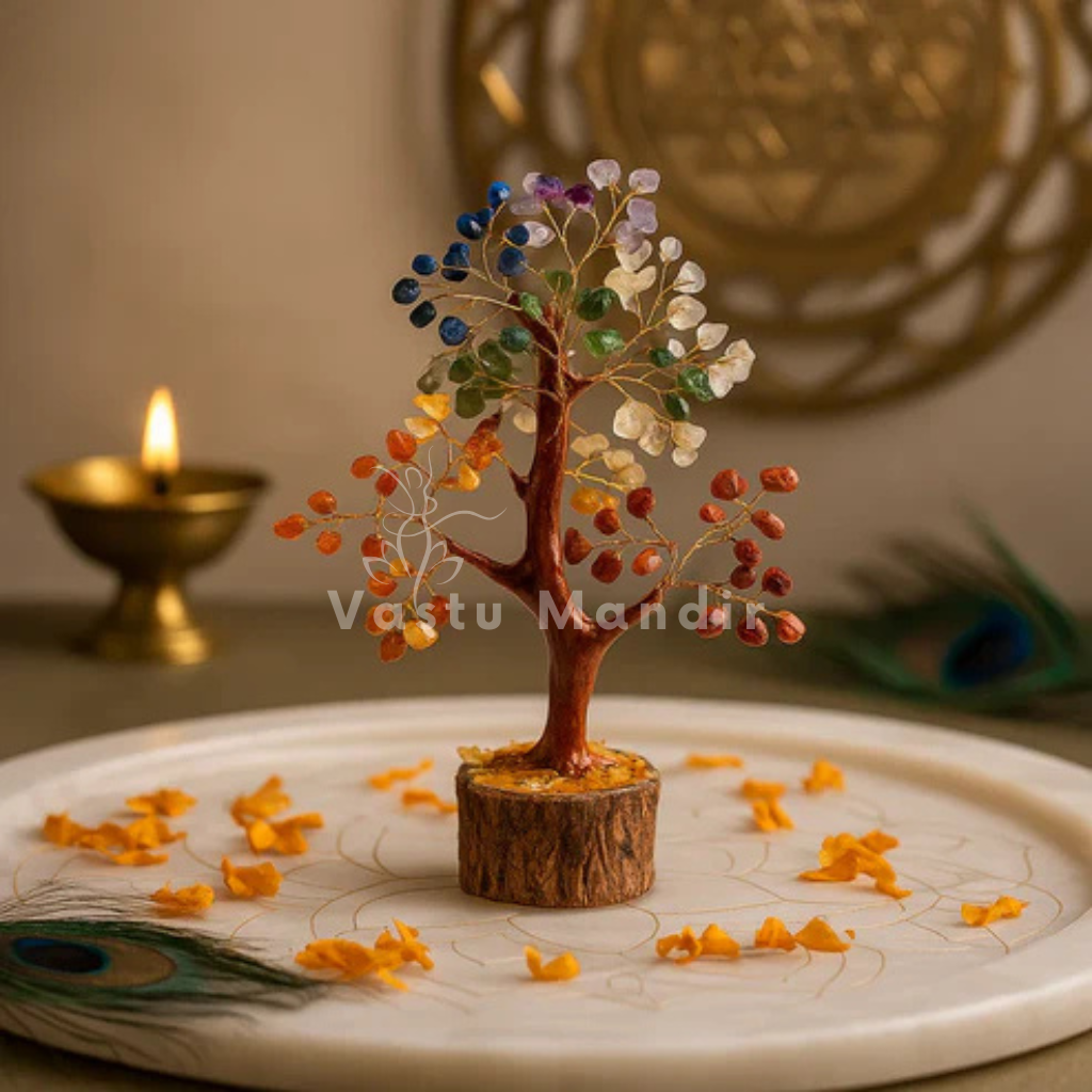 Premium Seven Chakra Gemstone Tree – Aura Cleansing, Stress Relief, and Holistic Harmony | Lucky Vastu Tree for All Directions By Vastu Mandir