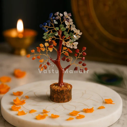 Premium Seven Chakra Gemstone Tree – Aura Cleansing, Stress Relief, and Holistic Harmony | Lucky Vastu Tree for All Directions By Vastu Mandir
